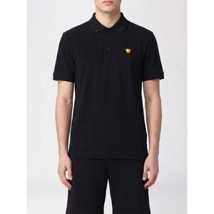 Versace Men Versace Medusa Logo Cotton Polo Shirt With Ribbed Collar